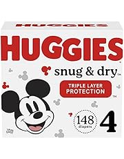 HUGGIES Diapers Size 4 Snug & Dry Disposable Baby Diapers, 148ct, One Month Supply