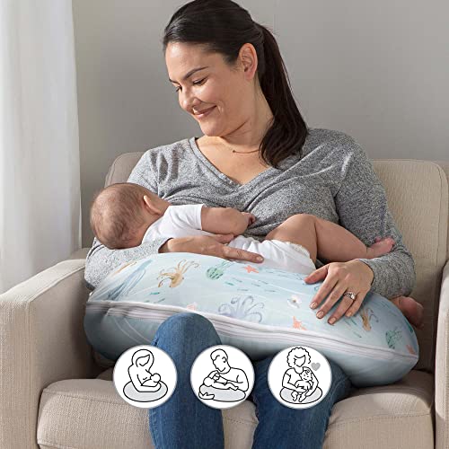 Boppy Nursing Pillow Cover, Premium QuickDry Fabric, Blue Ocean, Fits