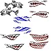 MonkeyJack 2 Pieces Shark Mouth Decals Sticker Fishing Boat Canoe Kayak Graphics Accessories - Waterproof and Durable