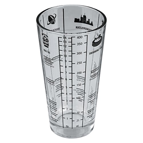 Xavax Cocktail-Shaker (Cocktail-Mixer aus Glas mit Edelstahl Aufsatz, Cocktailrezepten, Bar Set mit 400ml Füllmenge, Silikon-Ring, 4cl Messbecher-Deckel und Dosier-Sieb) transparent – Bild 4
