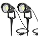 LemonBest Super Bright Outdoor LED Decorative Lamp Lighting 5W COB LED Landscape Garden Wall Yard Path Lawn Light Spiked Stand w/AC Power Plug (2, Cool White)