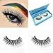 Miss Kiss Real 3d Mink Lashes Natural Look, Curly Fluffy False Eyelashes Strip, Soft Cat Fake Eye Lash Can be Reused for Women 1 Pair 12mm Length