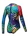 AXESEA Womens Long Sleeve Rash Guard UV UPF 50+ Sun Protection Printed Zipper Surfing One Piece Swimsuit Bathing Suit