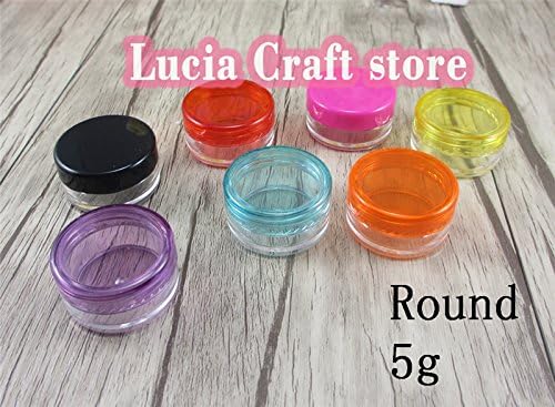 12pcs Random Color Mini Makeup Cream Container Portable Cosmetic Empty Jar Screw Eyeshadow Storage (Round 5g)