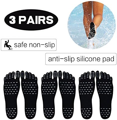 Barefoot Sticker BaouBow Nakefit Adhesive Foot Pads Stick On Soles Anti- Slip For Spa Park Pool Street(XL, Black)
