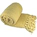 Home Soft Things Yellow Throw Blanket Knitted Tweed Throw 50'' x 60'', Jojoba Yellow, Super Soft Cozy Warm Comfortable Breathable Throw for Living Room Chair Couch Bed Sofa Bedroom Home Décor