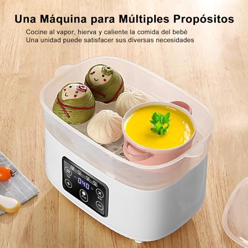 3 in 1 Esterilizador de Vapor de Biberones, │Esterilización, Secado y Comida Caliente│ Calentador de Biberones, Esterilizador con Funciones de Descongelar, Esterilizar, Secar y Calentar Biberones