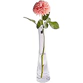 Hand-Made Blown Art Bud Glass Vase Small Glass Vase Single Stem Vase for Flower and Office Bud Home Decor (25cm-Clear)
