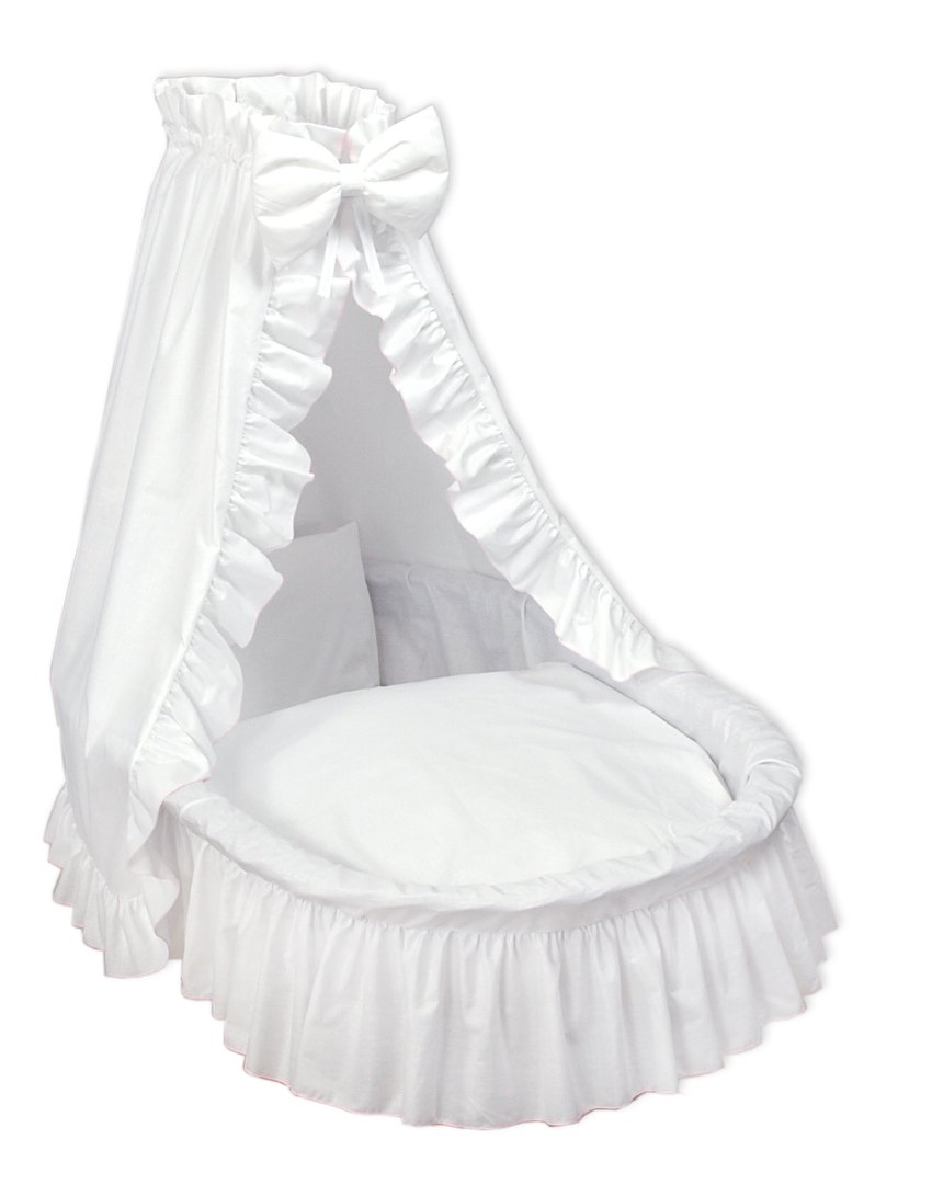 Amigos Ausstattung für Stubenwagen oder Bollerwagen Weiss mit rosa