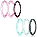 LUNIQI Silicone Wedding Ring for Women, Thin and Stackable Durable Rubber Safe Band for Love, Couple, Souvenir and Outdoor Active Exercise Style-10 Rings Pack