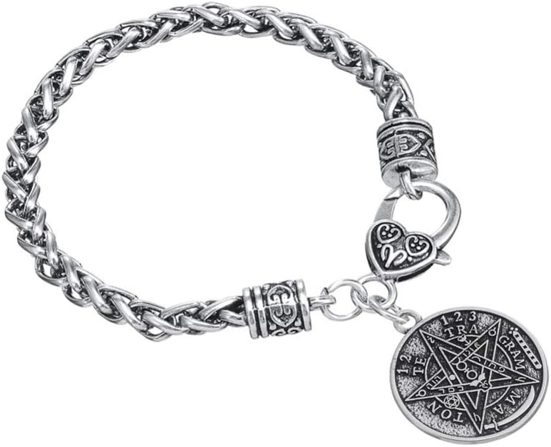 CAIYCAI Pagan Tetragrammaton Pentagram Pentacle Male Bracelet Wiccan Jewelry