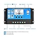 10A Solar Charge Controller, Solar Panel Controller 10amp 12V/24V Auto Paremeter Adjustable LCD Display Solar Panel Regulator with Dual USB Load Timer Setting ON/Off Hours