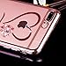 iPhone 7 Plus Case, iPhone 7 Plus Love Heart Bling Case, PHEZEN Luxury Bling Crystal Rhinestone Diamond Plating Frame Transparent Soft TPU Silicone Bumper Case Cover for iPhone 7 Plus 5.5