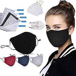 4 Pack Reusable Face_Masks with Adjustable Ear