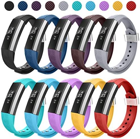 AIUNIT Compatible Fitbit Alta HR Bans, Replacement for Fitbit Alta Accessories Bands Alta HR Wristbands Small for Fitbit Alta Fitbit Ace Fitness Tracker Women Men Boys Girls, 10pack
