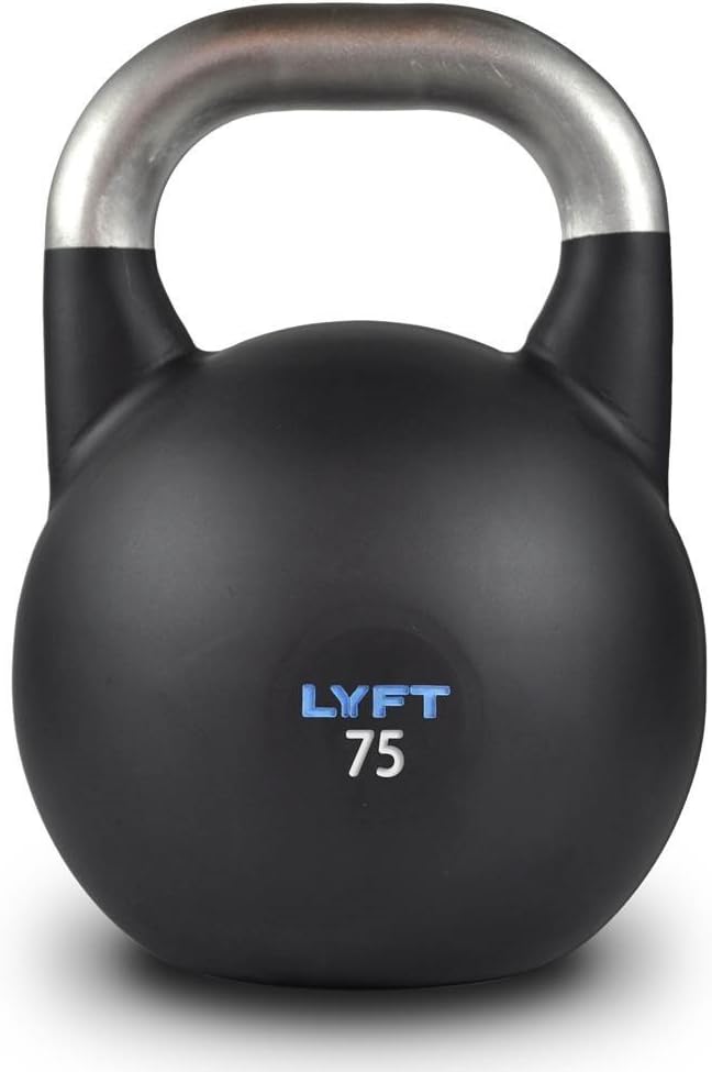 LYFT- Competition Kettlebell (Sizes 10-75 lb) | Kettlebell Weights | Powder Coated Kettlebell Weights for Women & Men | Powder Coated for Durability, Rust Resistance & Longevity | Smooth Grip Handle