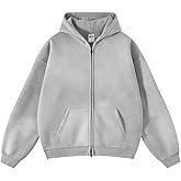 Botong Mens Oversized Zip Up Hoodies Vintage Unisex Acid Wash Streetwear Hoodie Trendy Y2K Sweatshirt