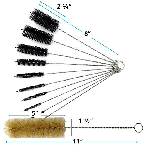 11 Pieces Cleaning Brushes Set for Tube Bottle, the Brush Cleaners for Drinking Straws, Glasses, Bottle, Keyboards, Jewelry Cleaning Black Color - Thumbnail 6