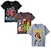 Marvel Boys' Toddler Boys' Super Heroes 3 Pack T-Shirt Bundle, Charcoal/Black/Heather Grey, 3T