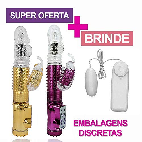 Tracy's Dog Flirt Rotating Bullet 36-frequency Thrusting Strong Powerful Vibrating G-spot Stimulation Vibrator Clit Masturbation Dildo (Golden)