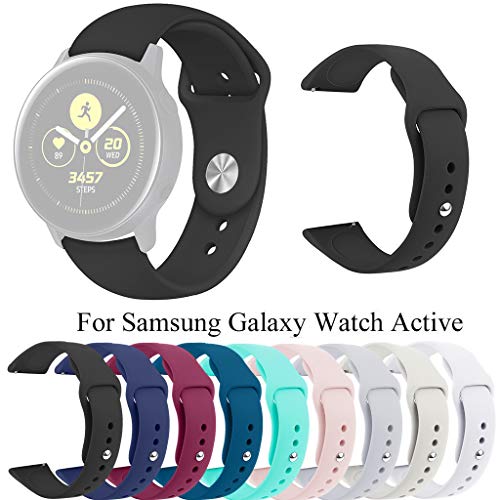 HOT Sale!!! for Samsung Galaxy Watch Active - 10 Colors Silicone Replacement Soft Sports Watch Bands Watches Bracelet Band for Gifts