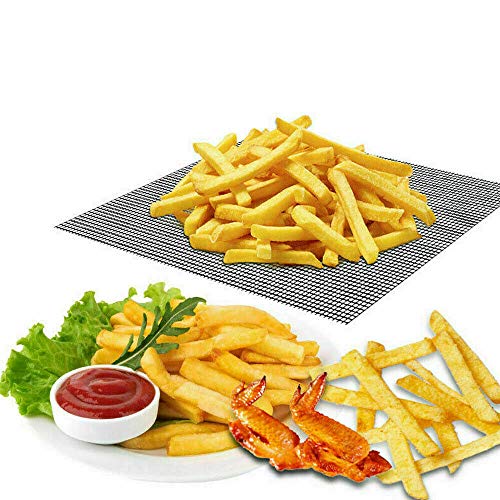 BBQ Grill Mesh Mat Set of 3-Non Stick Barbecue Grill Sheet Liners Grilling Mats Nonstick Fish Vegetable Smoking Accessories-Works on Smoker,Pellet,Gas,Charcoal Grill