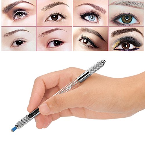 Tatto Manual Pen,Chartsea Double Head Microblading Permanent Makeup Eyebrow Tattoo Manual Pen (Blue)