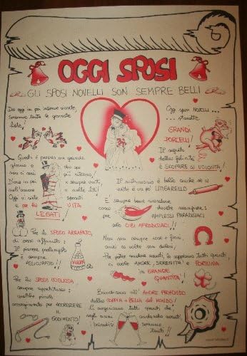 Pergamena Oggi Sposi Scherzo Scherzetto Regalo Arrotolato Chiuso Con Nastro Raso Con Frasi Divertenti Cm 47x67 5 Amazon It Giochi E Giocattoli