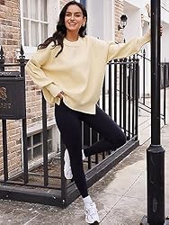 LILLUSORY Women's Cream Sweaters 2023 Fall Cashmere