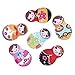 HOUSWEETY 100PCs Wooden Buttons Matryoshka Doll Mixed Color 2-hole Sewing Scrapbook DIY