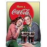 Coca Cola Coke Young Couple Tin Sign 13 x 16in