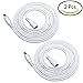 Liwinting 2pcs 2m/6.56Feet DC Extension Cable, 12V DC Power Adapter Plug Extension Cord 5.5mm x 2.1mm Male to Female Extension Wire for DC 12V Power Adapter, CCTV Security Camera etc. - White