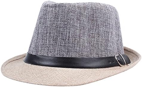 YHQYZZ British Style Parent-Child Jazz Caps Hats Trend Men Women Children Fedora Straw Hats with Buckle Outdoor Boys Girls Beach Sunhat Gray