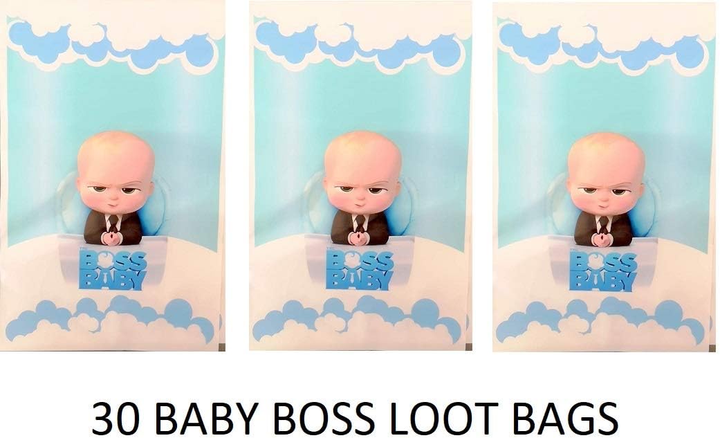 Boss Baby Party Bags Loots Treats Favors Birthday Supplies Blue Shower Decoration Movie - 30 PC