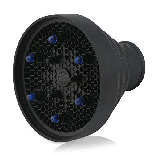 Segbeauty Foldable Sillicone Hair Bolw Dryer Attachment for Dry Hair, Hair Dryer Diffuser for Shining Heather Soft Hair, Portable for Travel -- Black