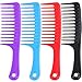 TecUnite 4 Pieces 9 1/2 Inches Anti-static Large Tooth Detangle Comb, Wide Tooth Hair Comb Salon Shampoo Comb for Long Hair and Curly Hair (Multi Color 2)