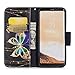 ISADENSER Compatible with Samsung Galaxy S8 Case Wallet Case with Card/Cash Slots [Kickstand Function] PU Leather Folio Flip Protective Case Cover Compatible with Samsung Galaxy S8 Ink Butterfly