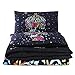 Meeting Story 3PC India Bohemian Comforter Bedspread Elephant,with Colorful Tree Boho Mandala Microfiber Quilt Bedding Sets (Black-Multi)