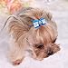 YOY 24 pcs/12 Pairs Adorable Grosgrain Ribbon Pet Dog Hair Bows with Elastic Rubber Bands - Doggy Kitty Topknot Grooming Accessories Set for Long Hair Puppy Cat