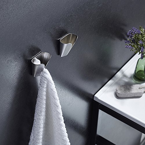 Kes Kitchen Towel Hooks Self Adhesive Dish Towel Holder Hand Towel Hook Rack Hanger Ring RUSTPROOF Stainless Steel Brushed Finish5 Pack, AH7201-2-P5 - Thumbnail 4