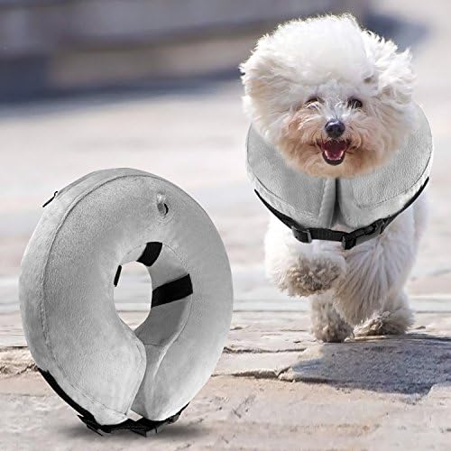 Airsspu Protective Inflatable Dog Collar - Soft Pet Recovery E-Collar Cone for Small Medium Large Dogs, Designed to Prevent Pets From Touching Stitches - Small