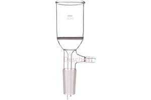 Deschem 60ml 24/40 Glass Buchner Filtering Funnel with 3# Coarse Fine Frit Vacuum Serrated Tubulation Lab Borosilicate Glassware