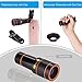 AQwzh Phone Camera Lens, 12X Zoom Telephoto Lens for Smartphone 2 in 1 HD Dual Focus Monocular for Adults Clip on Telephone Lens Kit
