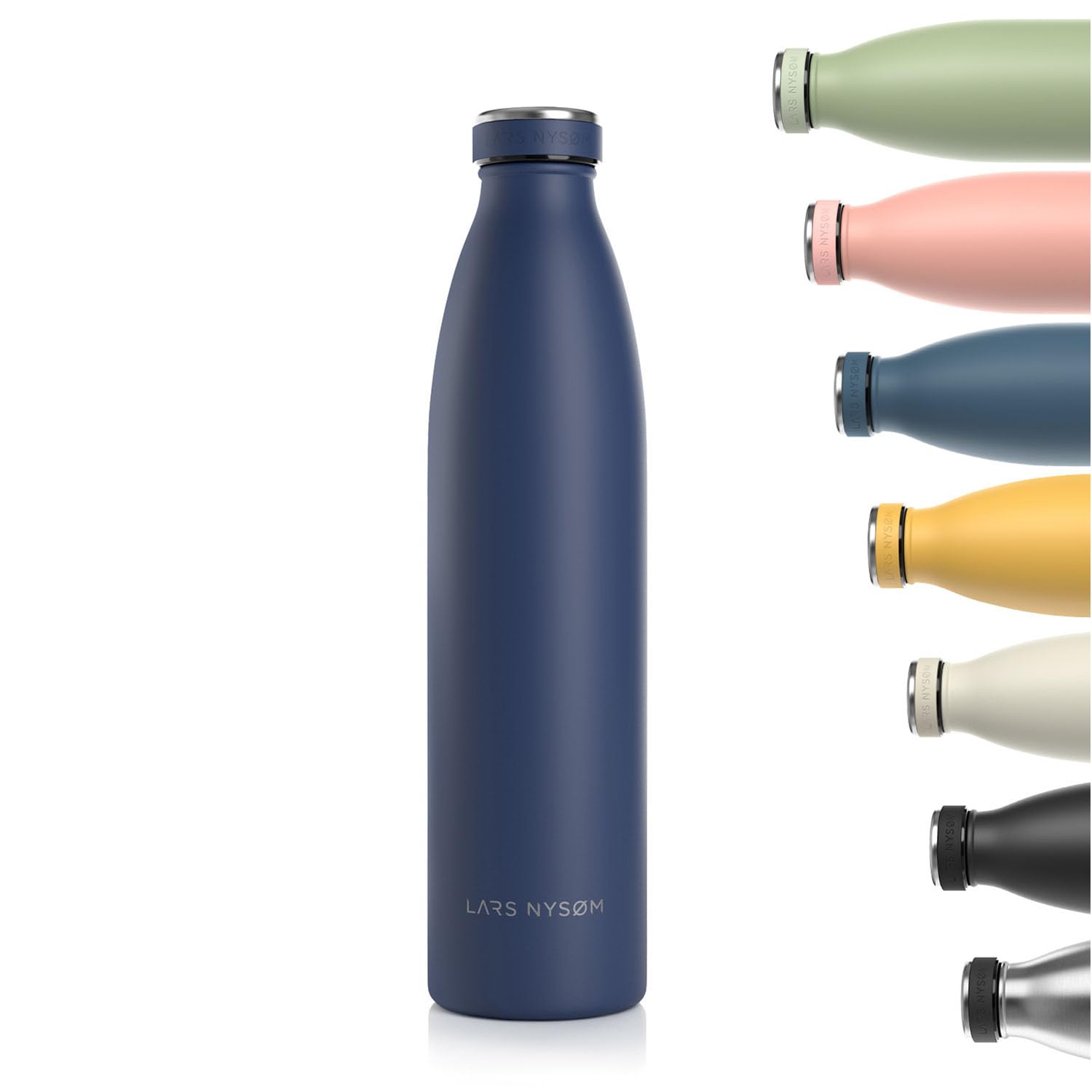 Photo 1 of ***(HEAVILY DENTED)***
LARS NYSØM Stainless Steel Insulated Water Bottle 12oz 17oz 25oz 34oz 51oz | Insulated Thermo Flask for Hot and Cold Beverages | Leakproof Drinking Bottle (Midnight Blue, 1000ml)