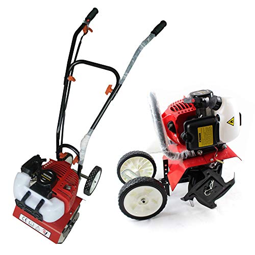 Wanlecy Upgarded Mini Garden Tiller Cultivator, 12" Wide Gas Powered 2HP 2 Stroke 52cc Engine Garden Yard Tilling Soil Tools - Thumbnail 3