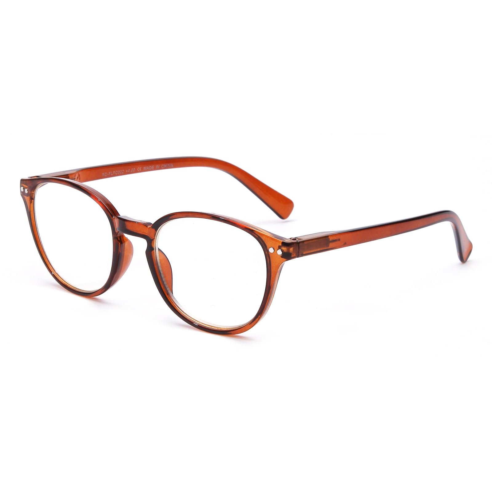 OKH Blue Light Blocking Glasses for Women Men Computer Gaming Eyewear Anti Glare Anti Eye Strain Reduce Headaches Eyeglasses with Spring Hinges (Tea Round)