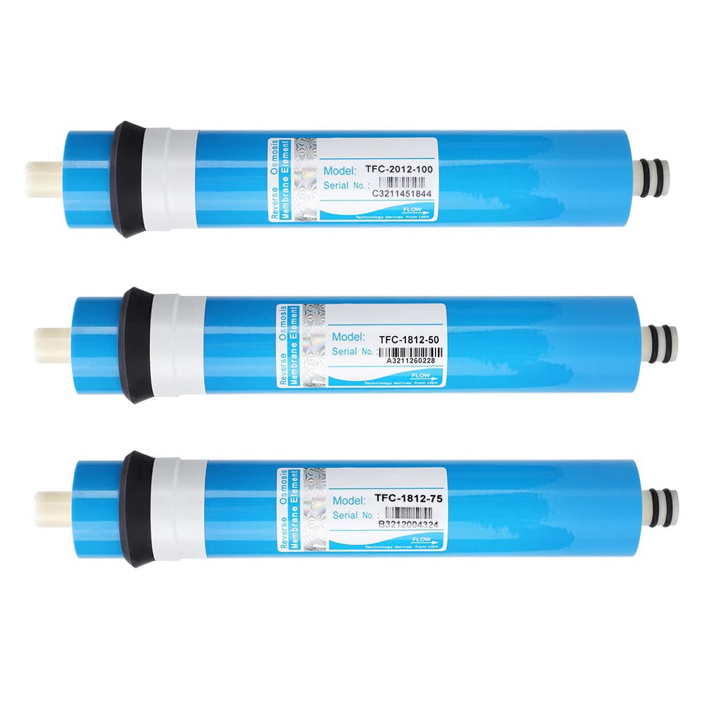 Water Filter, 50 75 100 GPD Household Reverse Osmosis Membrane Filter RO Membrane Water System Filter Blue(1812-75G)