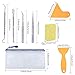 PP OPOUNT 18 Pieces Mosaic Tiles Tools Kit Including 2 Pieces Scrapers, 2 Pieces Tweezers, 1Piece Double-Ended Hook, 1 Piece Spatula, 1 Piece Sponge, 10 Pieces Glove and Storage Bag