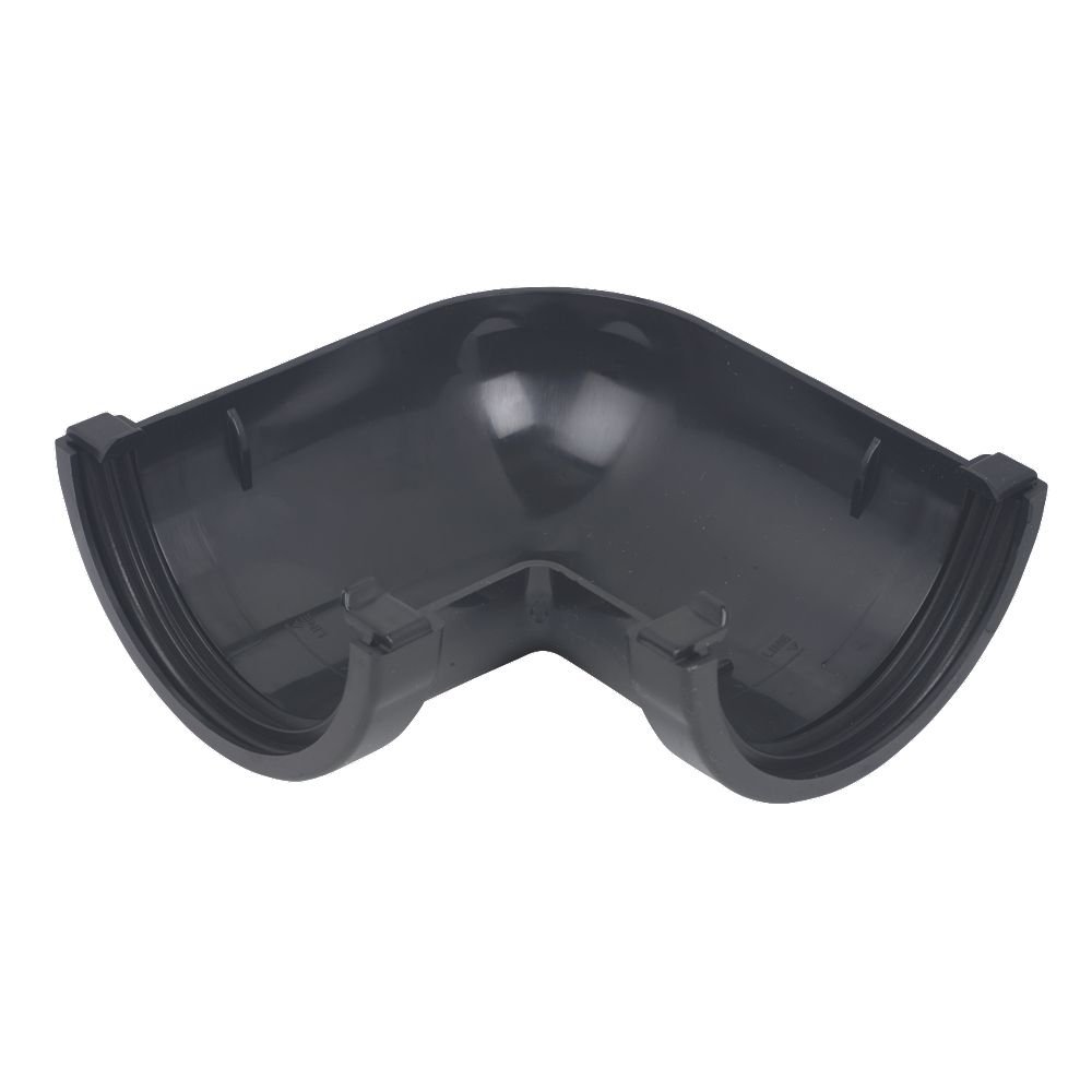 O' SO EEZY 76mm BROWN (90 degree Angle) Miniflo Guttering for shed, porch, conservatory, out building, etc full range