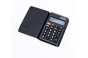 ABS Mini Pocket Calculator Widely Used for Basics Budgeting, Cashier, Business, Home, School and More Black Pocket Calculator